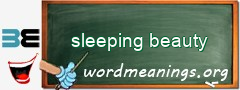 WordMeaning blackboard for sleeping beauty